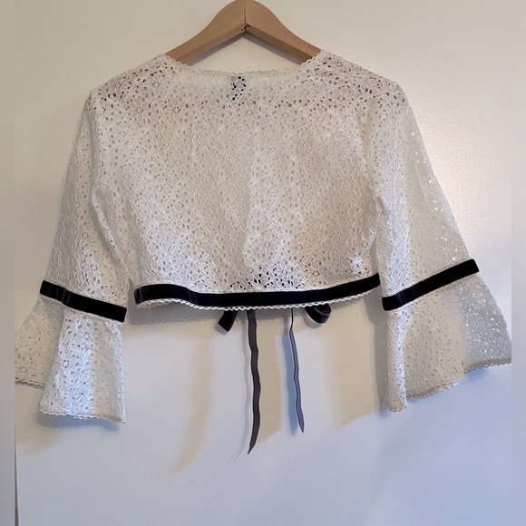 Victoria Secret White LaceTie Front Crop Cardigan - Picture 5 of 5